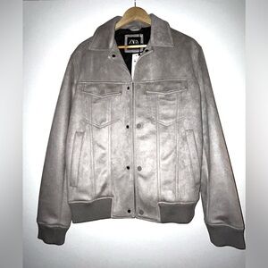 Zara Men's Button Down Suede Style Jacket